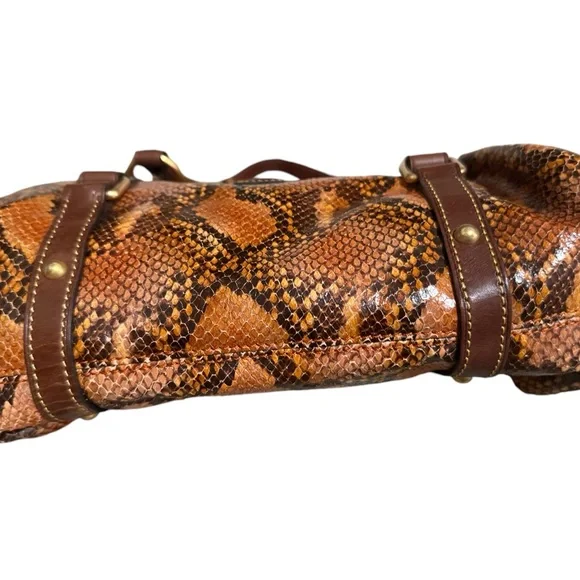 Dooney and Bourke Multi Color Brown Python Skin Purse - Pre Owned - Picture 4 of 15